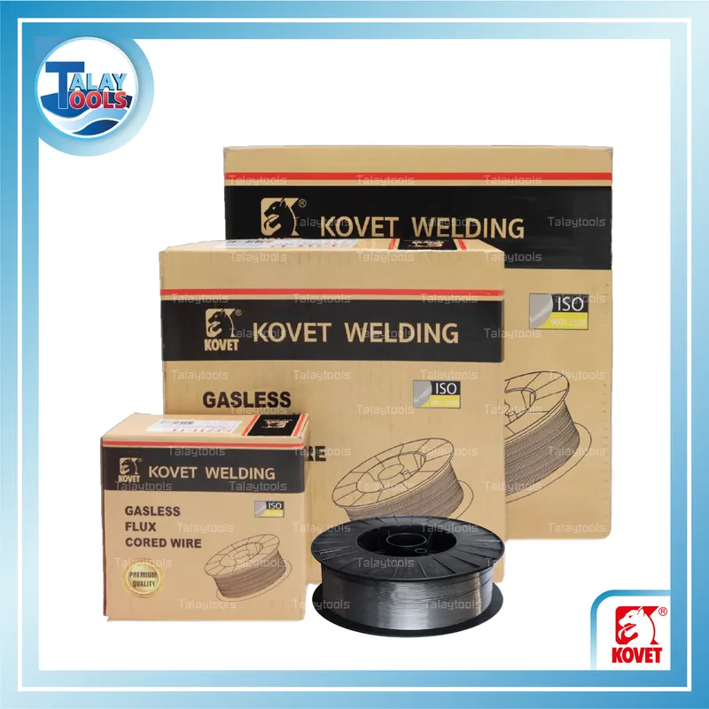 ลวดเชื่อมเหล็กเหนียวฟลักซ์คอร์ไวร์ KOVET E71T-11 0.8 mm ม้วนละ 1 กก. (ไม่ใช้แก๊ส) 9 ลวดเชื่อมเหล็กเหนียวฟลักซ์คอร์ไวร์ KOVET E71T-11