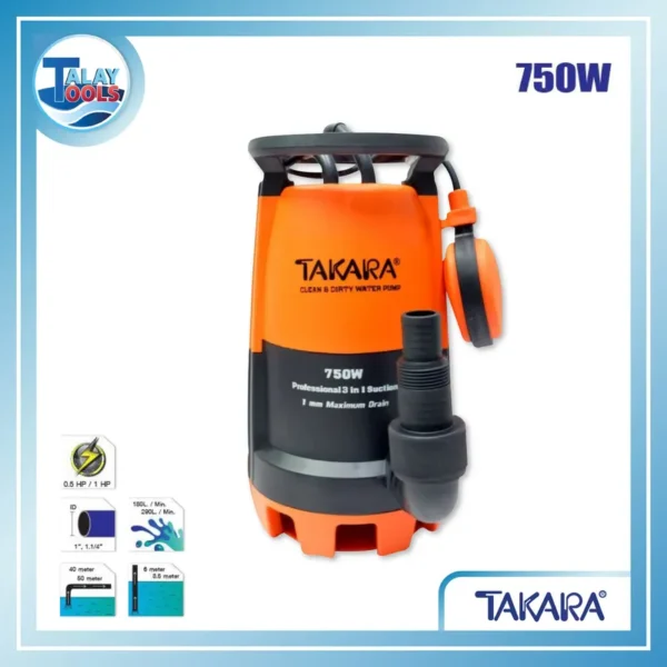 ปั๊มจุ่มเเช่ TAKARA TK-Professional 3 IN 1 คุณภาพเกรดพรีเมี่ยม( 400w. / 750w. ) - Image 3