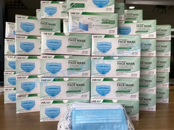 LIVE SEF หน้ากากอนามัย สีฟ้า 50 ชิ้น/กล่อง - Image 7