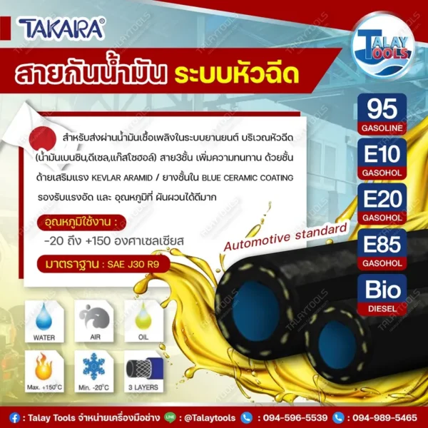 สายยางกันน้ำมัน ระบบหัวฉีด TAKARA 5/16"  AFT401 R9 - Image 2