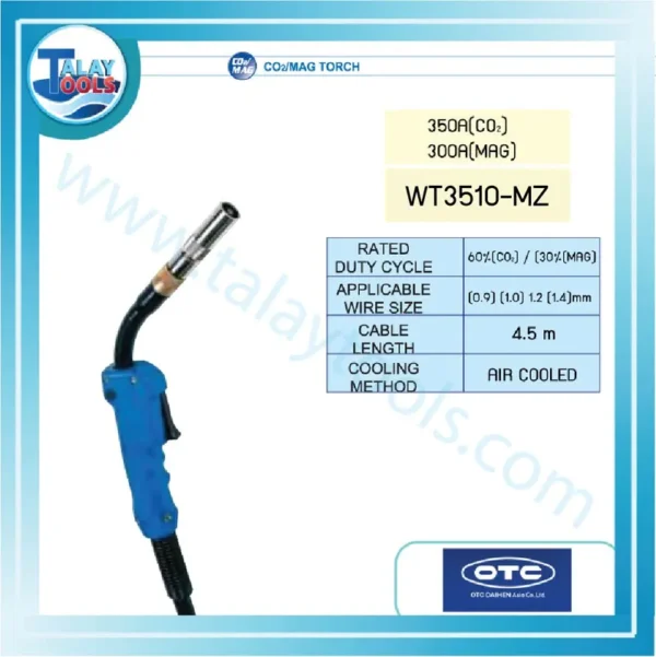 ปืนเชื่อม OTC 350A CO2 MAG รุ่น WT3510-MZ ยาว 4.5 เมตร