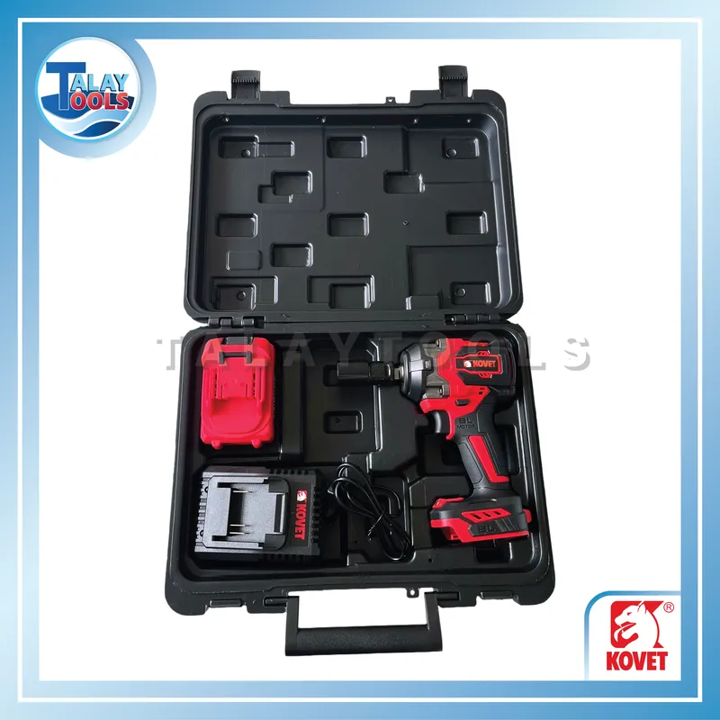 KOVET บล็อกไฟฟ้าไร้สาย 1/2"(12.7mm) พร้อมแบตเตอรี่ รุ่น KD7801 (21V) 8 กล่องเครื่องมือใส่ บล็อกไฟฟ้าไร้สาย KOVET รุ่น KD7801 ขนาด 1/2 นิ้ว (12.7 มม.)