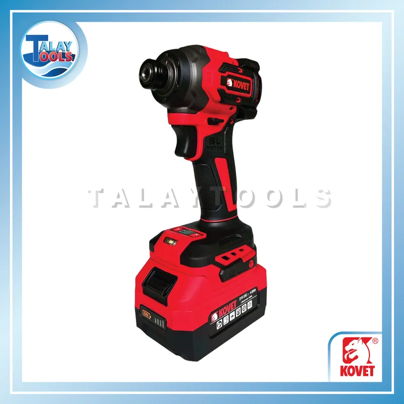 KOVET ไขควงกระแทก/ไร้สาย พร้อมแบต รุ่น KD7811 (21V) 6 ไขควงกระแทกไร้สาย KOVET รุ่น KD7811 สีแดง-ดำ ขนาดกะทัดรัด พร้อมแบตเตอรี่ลิเธียมไอออน 21V