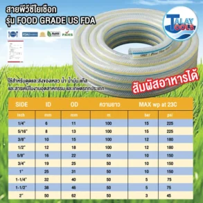 ORBIT ท่อยางพีวีซีใยเชือก รุ่น Food Grade