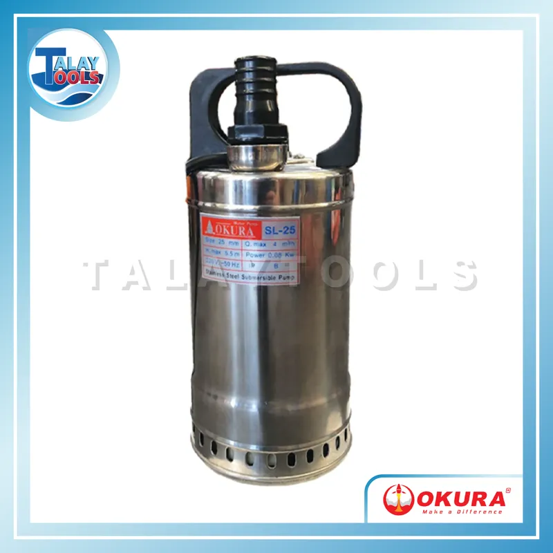 OKURA SL-25 220V ปั๊มจุ่มใต้น้ำตัวเรือนสแตนเลส 80W 6 OKURA SL-25 220V ปั๊มจุ่มใต้น้ำตัวเรือนสแตนเลส 80W
